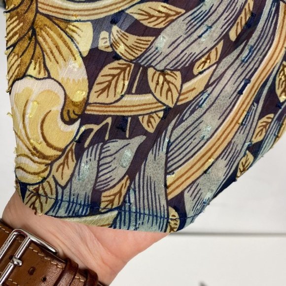 Rare H&M x William Morris & Co 6 Floral Pimpernel Print Top Blouse Tie-front - Picture 13 of 15